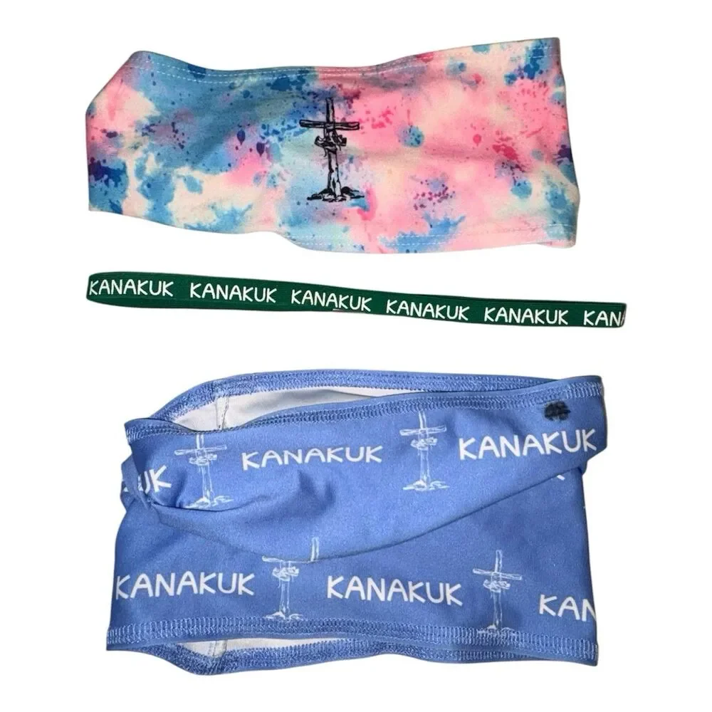Lot of 3 Kanakuk Kamps Girls Hair Accessories Headbands Neckscarf